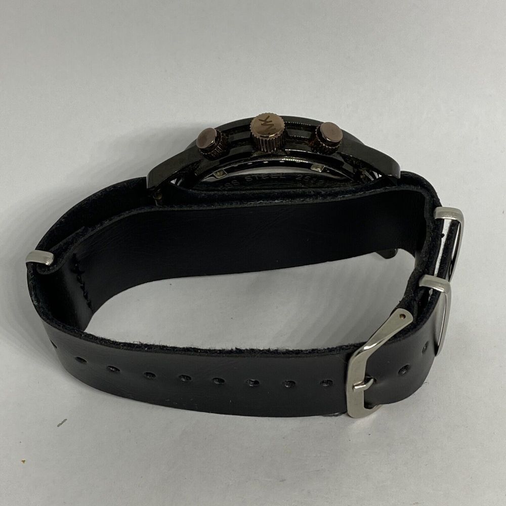 Michael Kors MK8266 Men's Black Leather Analog Dial Quartz Genuine Watch EY690 - Picture 11 of 12